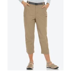 L.L. Bean Women Large Regular Beige Tropic wear High Rise Straight-Leg Capri